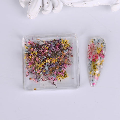 3D Dried Flower Nail Art Stickers, Mixed Dried Flowers for Resin DIY Crafts and Manicure Decorations (Style3)