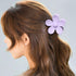 1Pc Purple Flower Shaped Hair Claw Clip, Anti-scratch Plastic Jaw Clip for Hair Accessories and Care