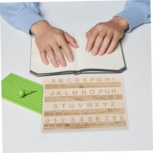 KOMBIUDA Braille Alphabet Learning Board - Portable Educational Tool