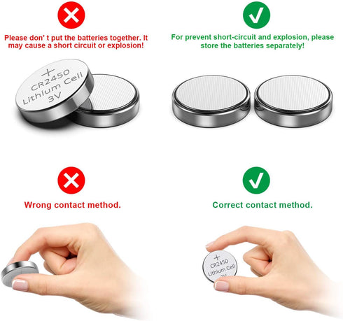 GutAlkaLi CR2450 3V (20 Lithium Battery, Electronic Coin Cell Button for Toys Calculators Watches Pcs)