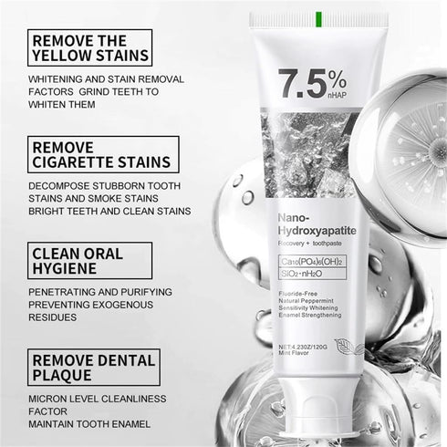 MOONGAZE 2-Pack 7.5% Hydroxyapatite Toothpaste, Fluoride-Free for Sensitive Teeth Enamel Protection & Sensitivity