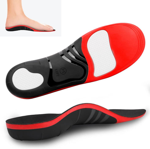 Plantar Fasciitis Insoles, RooRuns 280+ lbs High Arch Support Orthotics for Flat Feet, Pain Relief for Heavy Duty Use