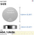 PoundMax AG4 LR626 1.5v 10 Count Batteries Alkaline Button Cell Battery
