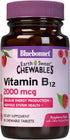 Bluebonnet Nutrition Earth Sweet Vitamin B12 2000 mcg Chewable Tablets, Vegan, Raspberry Flavored, 90 Servings
