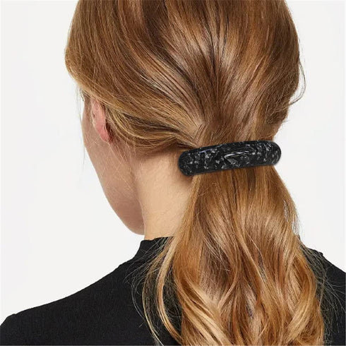 Large Hair Barrettes for Women - 3Pcs French Barrette Hair Clips for Fine Thick Hair (Black, Brown, Green)