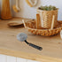 OUNONA Long Handle Kitchen Dish Scrub Brush for Pans and Pots, Black Multi-Functional Dish Cleaning Brush with Sturdy