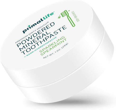 Primal Life Organics Dirty Mouth Toothpowder, Spearmint, 1 oz, Good for 200+ Brushings