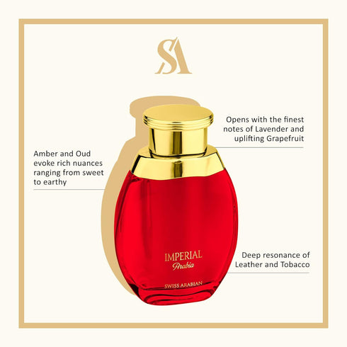 Swiss Arabian Imperial Arabia - 3.4 Oz EDP Spray - Luxury Products From Dubai - Addictive Long Lasting Fragrance