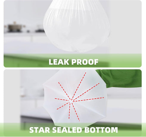4 Gallon Small Trash Bags, 105 Count, Tear & Leak Resistant Garbage Bags for Bathroom White Trash Can Liners