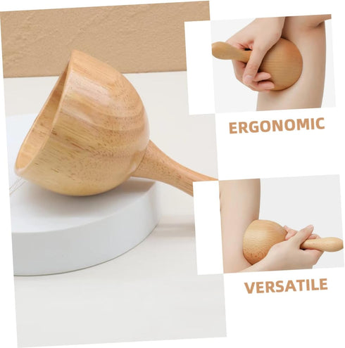 Wooden Massage Tool for Deep Tissue Relief Durable Gua Sha Cup for Body and Scalp Therapy Lightweight Manual Massager