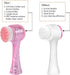 Face Brush 2 in 1 - Facial Cleansing Exfoliating Brush with Soft Bristles for Deep Cleansing, Ice Flower Pink