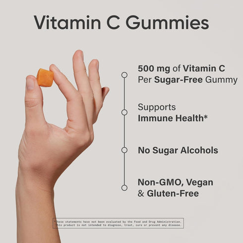 Sports Research Vitamin C Gummies for Kids & Adults | Vegan Certified, Gelatin Free & Non-GMO | Immune Support