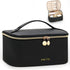 Makeup Bag, Large Capacity Portable Travel Cosmetic Organizer for Women with Handle and Divider (Black)