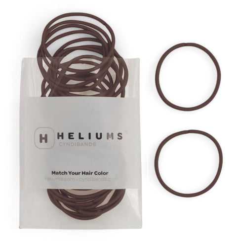Heliums Thin Hair Elastics, Dark Brown 2mm Ties for Thin Hair, 1.75 Inch, 40 Count