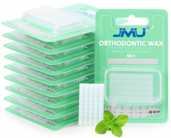 JMU 10 Pack Mint Flavored Orthodontic Wax, Precut Dental Wax for Braces