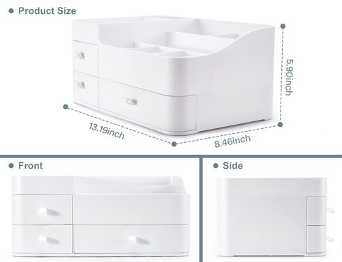ONXE Makeup Organizer with Drawers, Large Capacity Countertop Organizer for Vanity and Bathroom Cosmetics