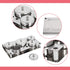 Nail Art Tools, 5pcs Stainless Steel Disinfection Case for Mini Powder & Liquid Set, Compact Manicure Tools