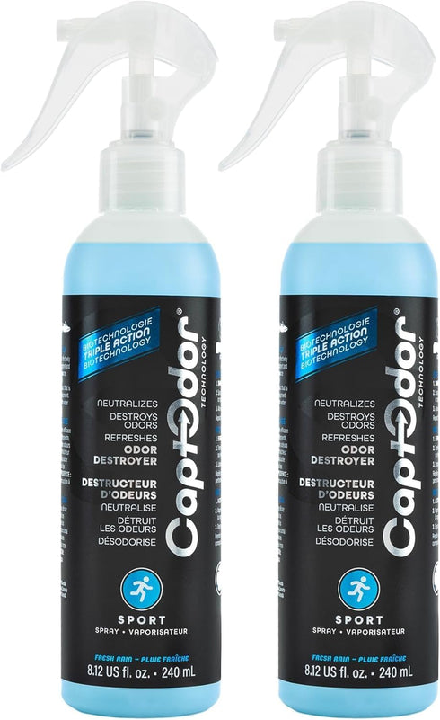 Sports Odor Destroyer Spray, 2 x 8.12oz Bottles, Deodorizer & Neutralizer for Sports Gear and Equipment