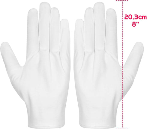 Selizo Cotton Gloves - 3 Pairs White Gloves for Women Men, Eczema Dry Hands Moisturizing, Archival Cleaning