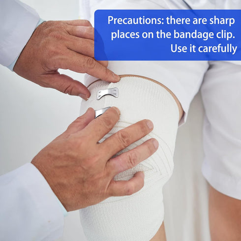 50 Pieces Bandage Clips, Metal Clips Aluminum Bandage Pins with Plastic Storage Box Replaceable Wrap Fastener