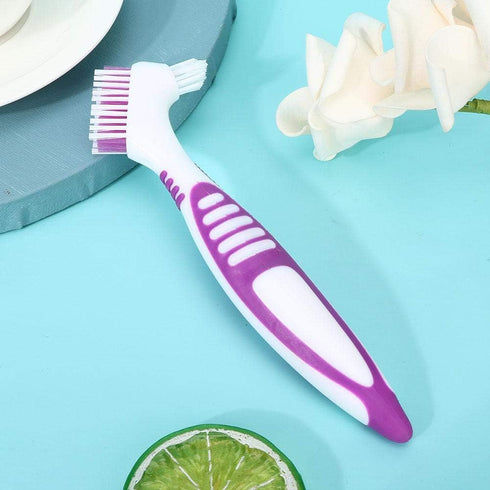 ZJchao Toothbrush, 2pcs Double-Sided Oral Care Denture Cleaning Brush, Portable Brushes for Household Effective Cleaning