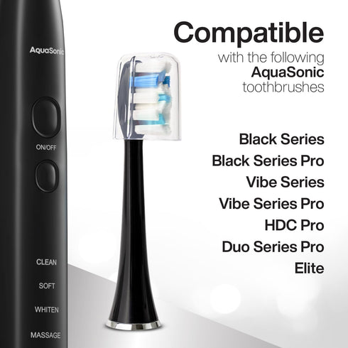 AquaSonic Proflex Replacement Brush Heads, ADA Accepted, for Whiter Teeth & Gum Care, Compatible with AquaSonic (3 Pack