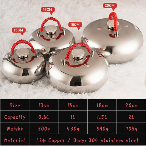 LUOZIQINX 0.6l/1l/1.5l/2l Feet,1.5l Winter Hand Feet Warmer, Metal Hot Water Bottle with Sealing Stopper, Bed Warmer