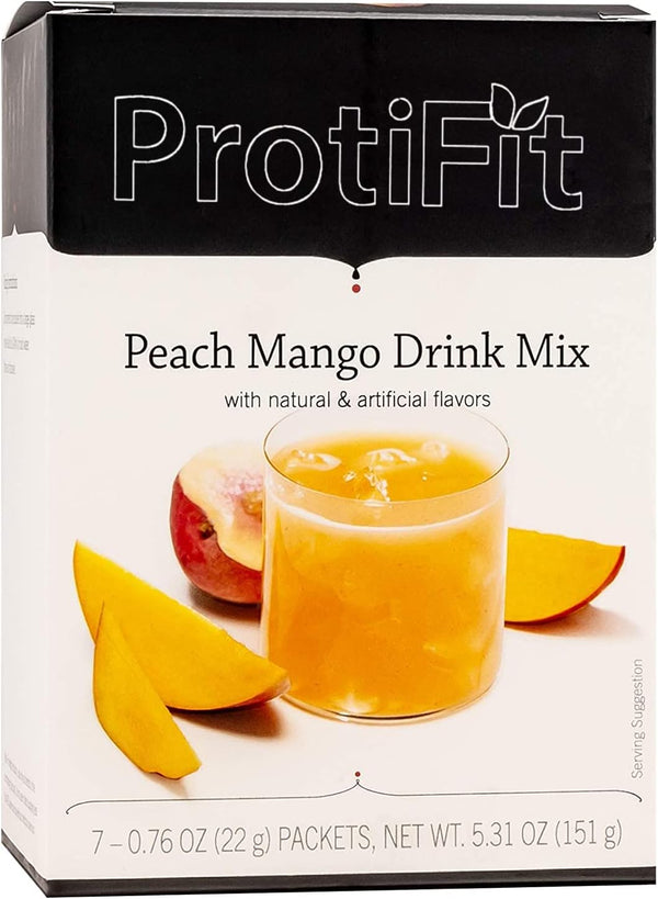 PROTIFIT High Protein Fruit Flavored Powder Drink Mix, 15g Protein, Low Calorie, Sugar Free, 7 Servings Per Box (Peach