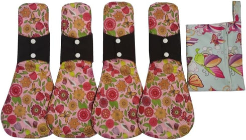 JUTESK 5pcs 14 Inch Overnight Charcoal Bamboo Mama Cloth/Menstrual Pads/Reusable Sanitary Pads/mini Wet
