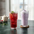 HYLEBOR 20 oz 6-Piece Set, 2 Ribbed Glass Tumblers with Lids and Glass Straws Glassware Thickened Wall, Ideal for Iced