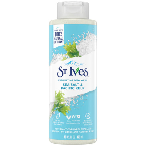 St. Ives Exfoliating Body Wash, Sea Salt & Pacific Kelp Scrub, 16 Ounces