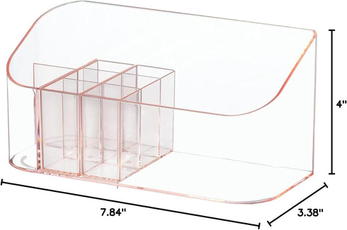 SUNFICON Makeup Holder Tray Organizer with 9 Dividers, Cosmetic Display Case for Bathroom Vanity Countertop Storage Box