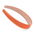 Orange Headbands for Women, Faux Leather Hairband for Girls, Solid Colors 1 Inch Thin