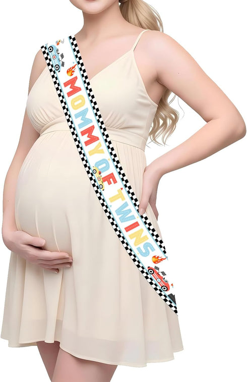 Race Car Twins Baby Shower Decorations Black White Checkered A Little Racer