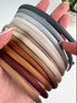 Heliums Thin Headbands - 8mm Stylish Hairbands for Women and Girls, 4 Count, Blends with Hair Color (Dark Grey, Light