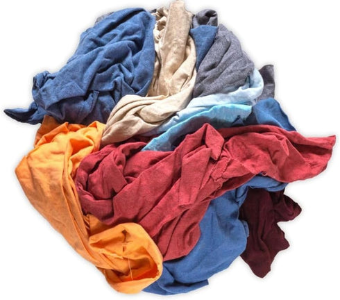 Premium Color T-Shirt Rags - 5 lbs. Compressed Box of Cotton Rags for Cleaning Oil, Dust, Grease, Stain & Paint