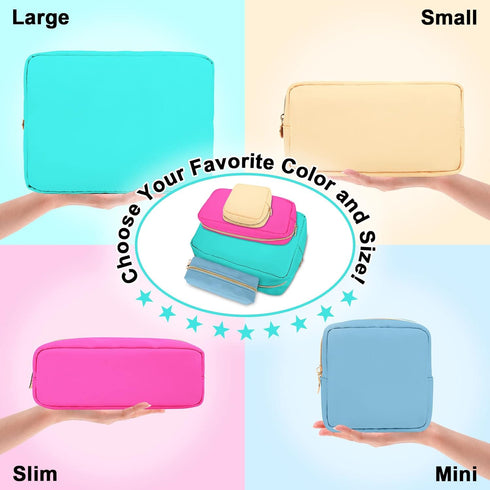 Nylon Mini Makeup Bag for Purse, Waterproof Travel Coin Pouch, Cute Zipper Pouch for Women, Mint