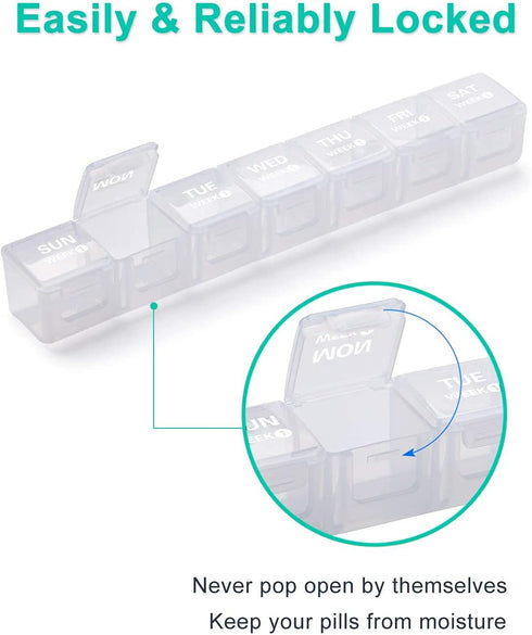 TookMag Monthly Pill Organizer - 28 Day Travel Medicine Pill Box, Large 4 Weeks 1 Month Cases with Dust-Proof Container