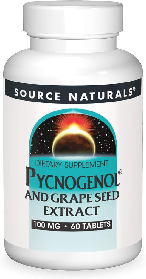 Source Naturals Pycnogenol & Grape Seed Extract, 100 mg, 60 Tablets