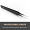 Ingrown Hair Tweezers, Pointed Tip, Black, Precision Stainless Steel for Treatment & Splinter Removal