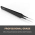 Ingrown Hair Tweezers, Pointed Tip, Black, Precision Stainless Steel for Treatment & Splinter Removal