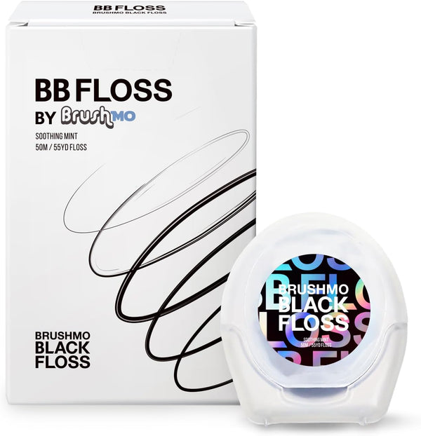 Brushmo Black Floss (BB Floss) Expanding Dental Floss, Deep Clean, Shred Resistant, Natural Microcrystalline Waxed, 1
