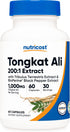 Nutricost Tongkat Ali 1,000mg 60 Capsules - Vegetarian, Non-GMO, with Tribulus Terrestris