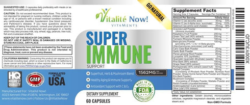 Immune Immunity 25 Immune 60 Super Wellness Booster - Quercetin Support, Vitamins, Herbs, Superfoods, Mushrooms