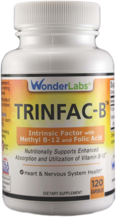 Intrinsic Factor with Folic Acid and Vitamin B-12 - 1000mcg, 120 Capsules