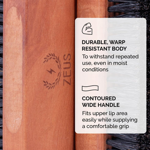 ZEUS Palm Beard Brush, Soft Boar Bristle for Men, Detangles & Smooths Facial Hair (Made in Germany) G92
