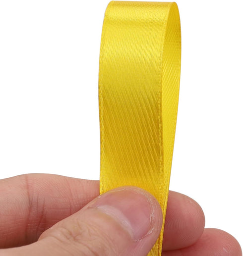 5/8 Inch, 50 Yard Yellow Satin Ribbon for Gift Wrapping, Wedding, Crafts, Christmas, Easter, Floral Decorations