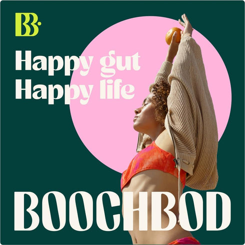 Gummy BoochBod - Probiotic Kombucha - Prebiotics, Probiotics, Postbiotics, Fiber Supplement, Slippery Elm, Dandelion