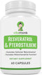 VitaMonk Resveratrol with Pterostilbene, 60 Capsules, 600mg/60mg, Healthy Aging & Longevity Supplement, No Artificial