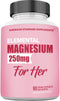 Magnesium Glycinate for Women, 250mg Elemental Per Capsule, 90 Day Supply, Chelated Supplement